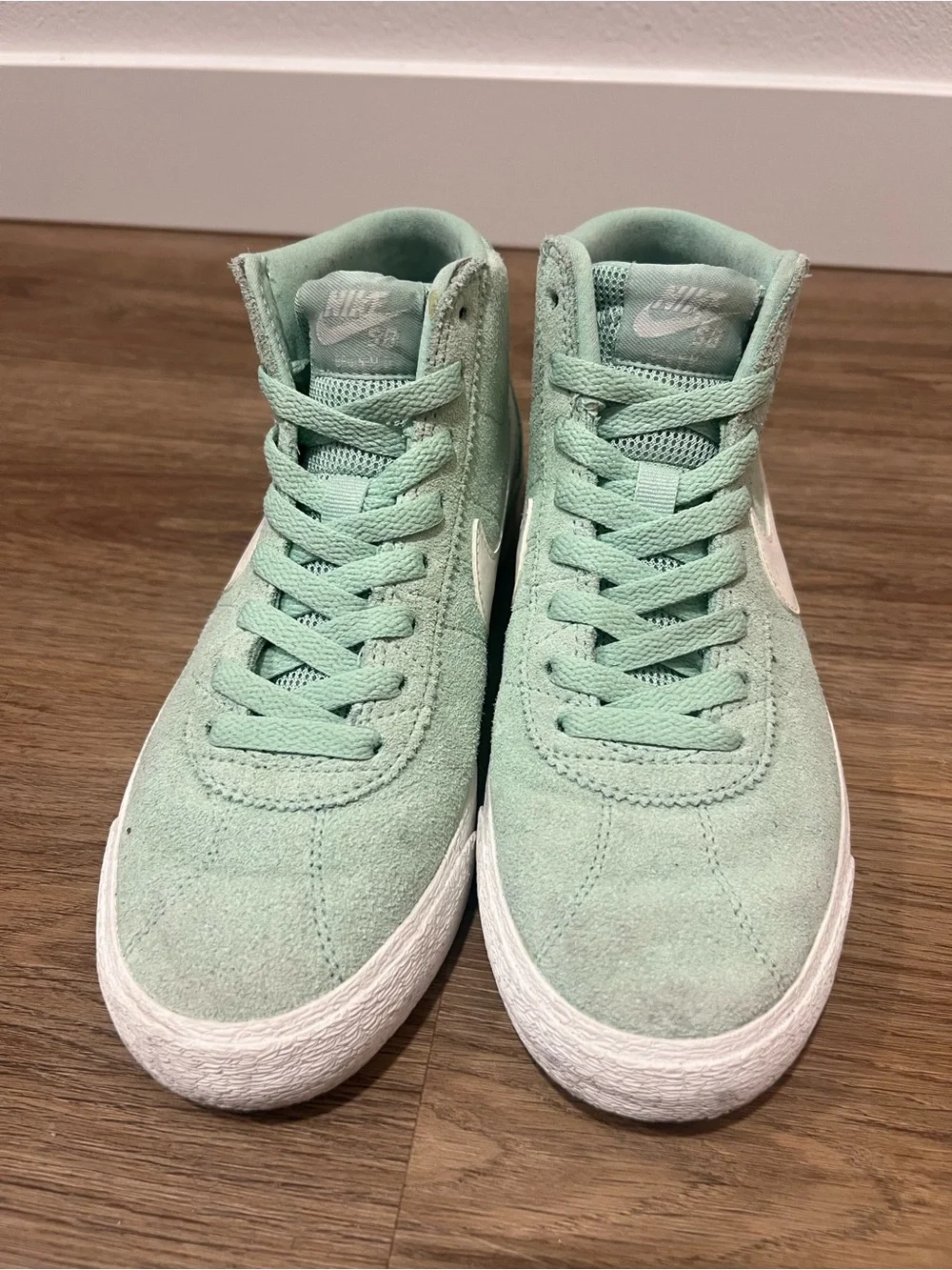 Nike Women's Mid-Top Suede Sneakers in Mint Green